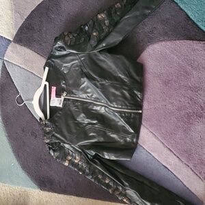 Crop pu jacket
